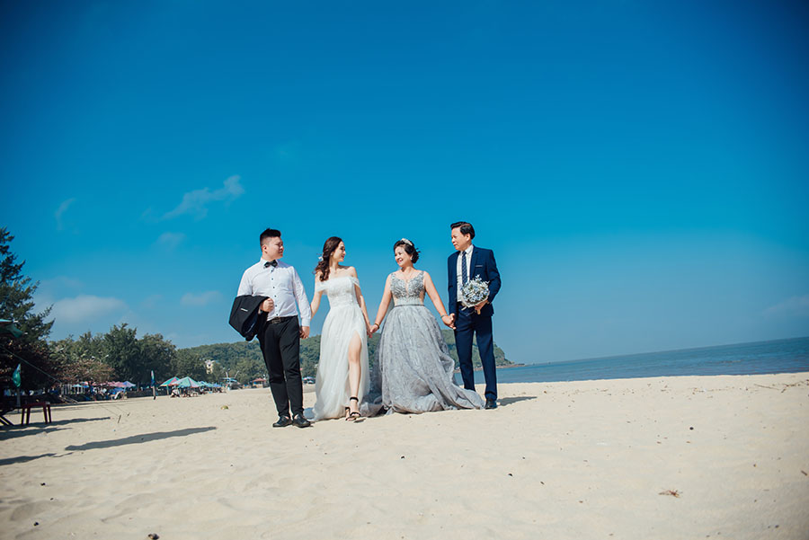Chụp kỷ niệm ảnh cưới kết hợp du lịch ở biển