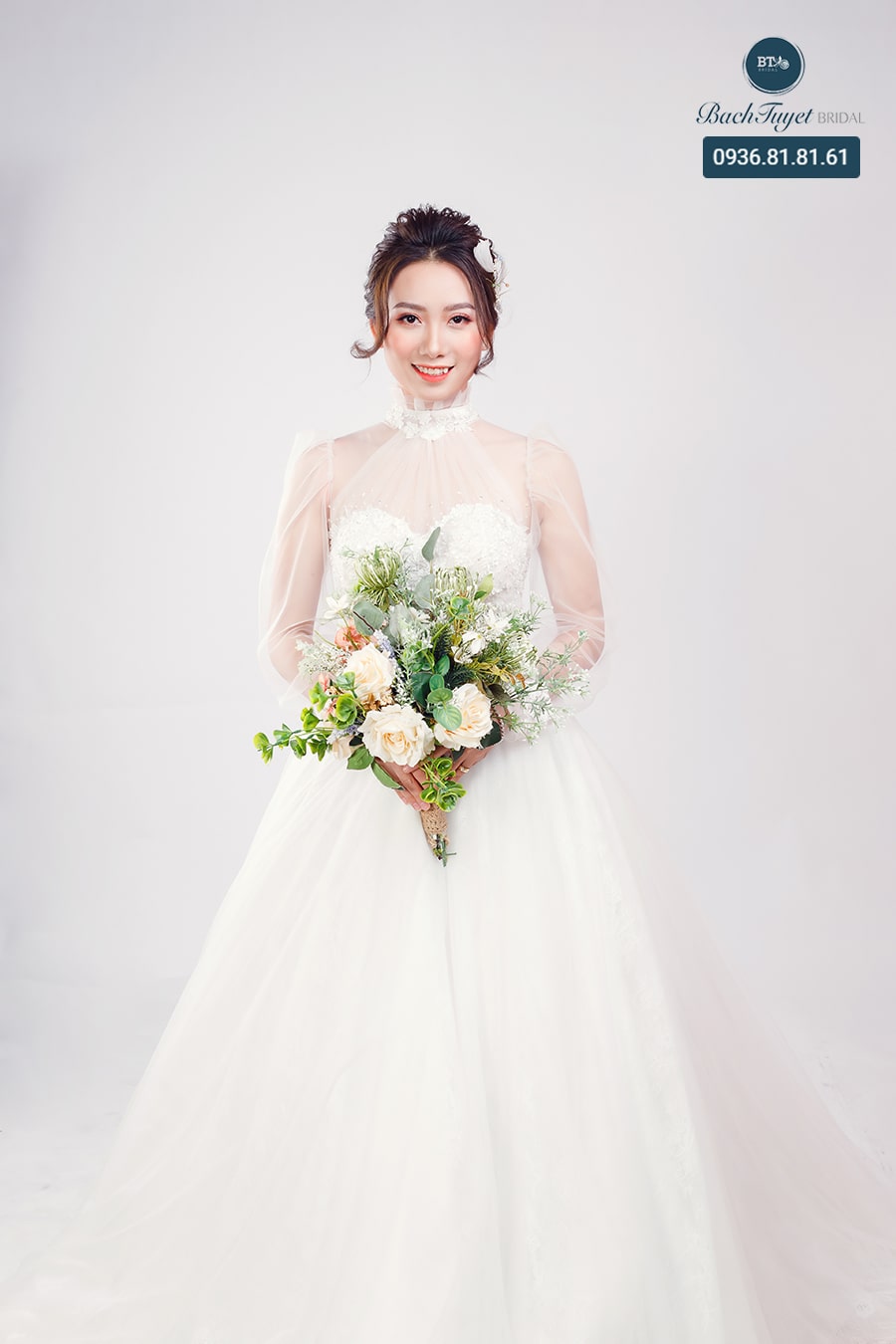 váy cưới chữ a