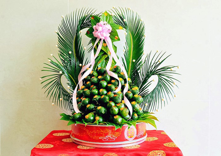 mâm trầu cau ăn hỏi