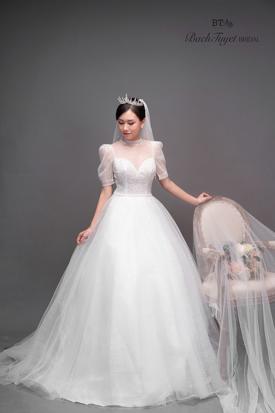 Vải chiffon may váy cưới