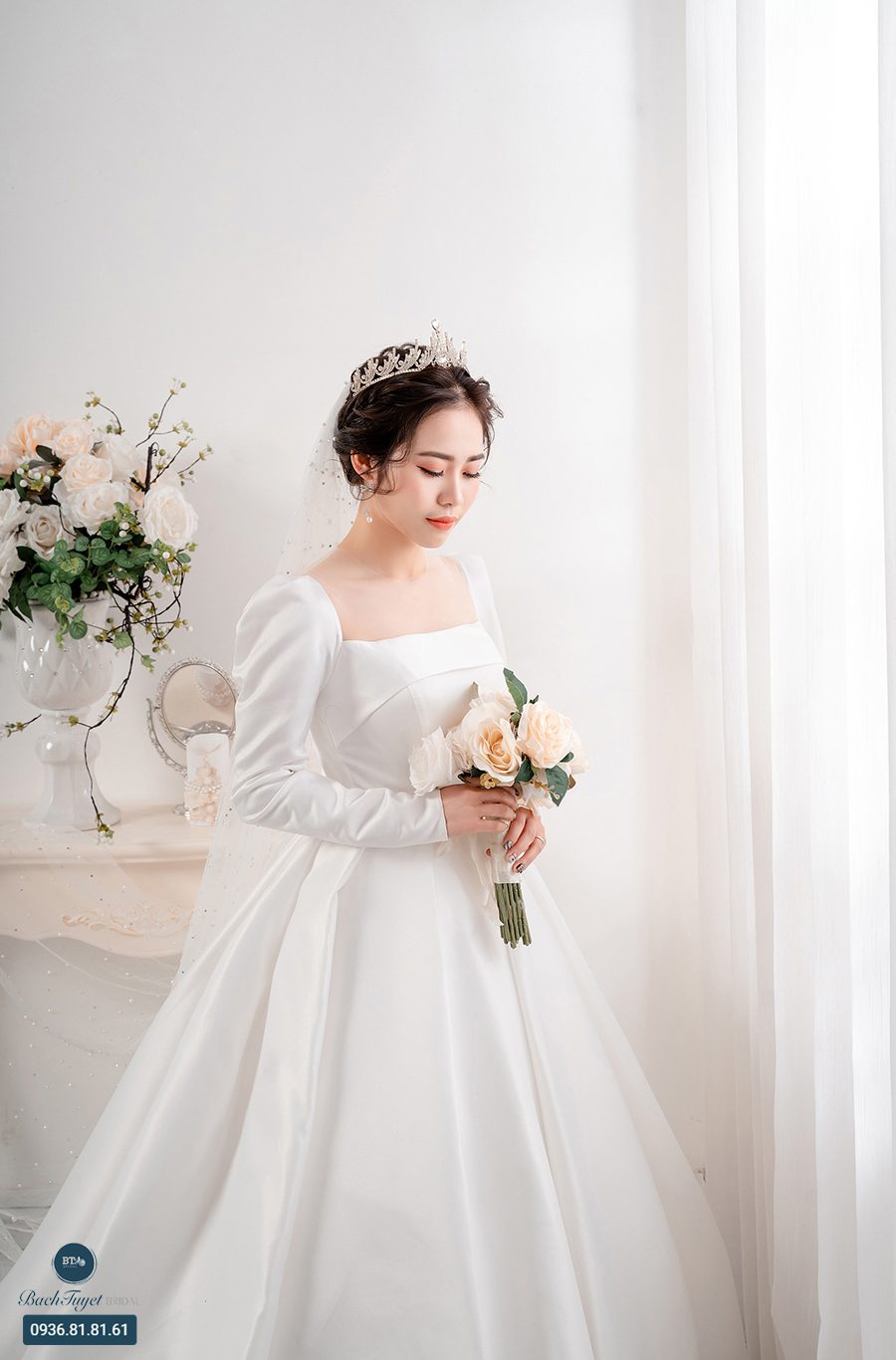 lưu ý khi tạo kiểu tóc cho cô dâu mặt tròn