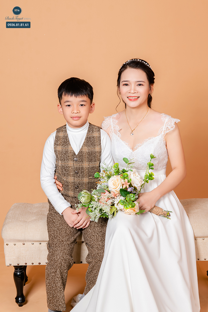 Chụp ảnh mẹ và bé cận cảnh 
