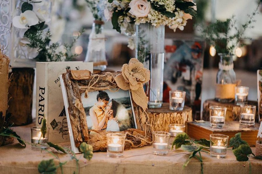 trang trí tiệc ngoài trời theo phong cách rustic