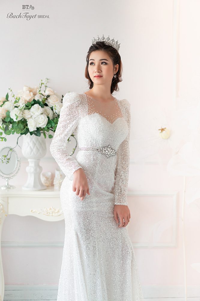 Váy cưới cho cô dâu có dáng người hình chữ nhật