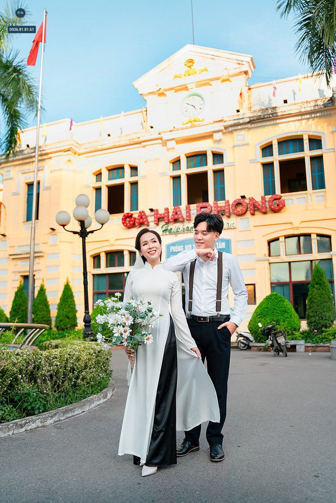 Chụp ảnh cưới với áo dài concept cổ điển
