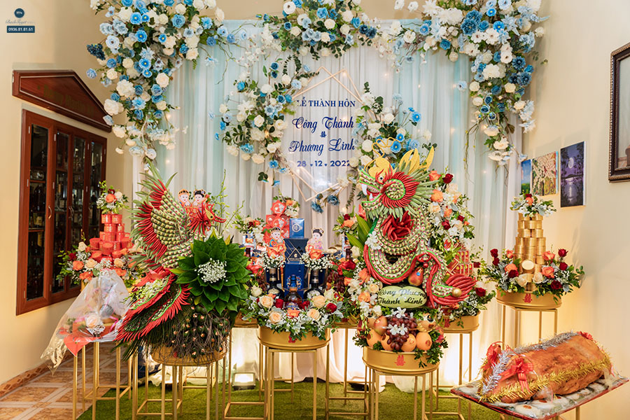 trang trí backdrop đám cưới phong cách hiện đại 