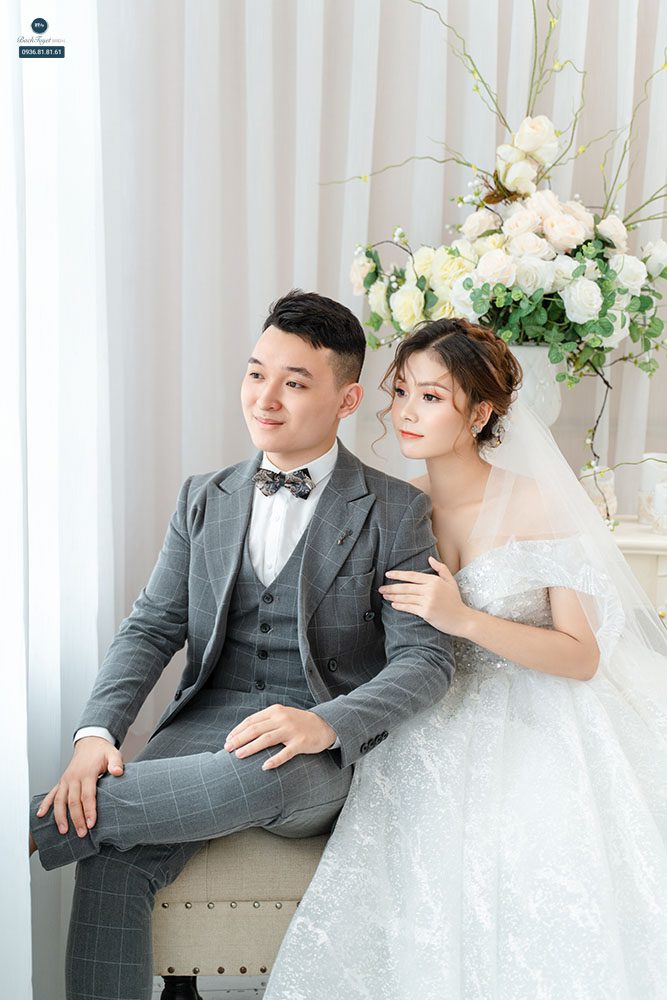 phông nền chụp ảnh cưới bằng vải trong studio 