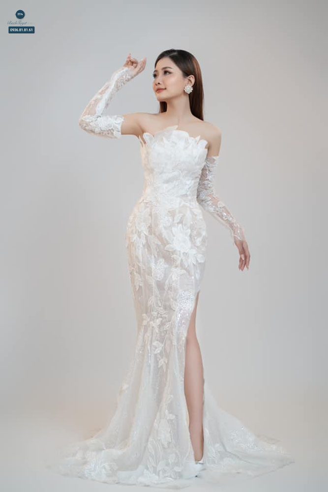 Váy cưới mùa hè dáng cúp ngực 