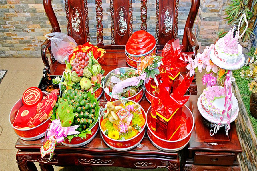 Tráp lễ ăn hỏi của người miền Trung 