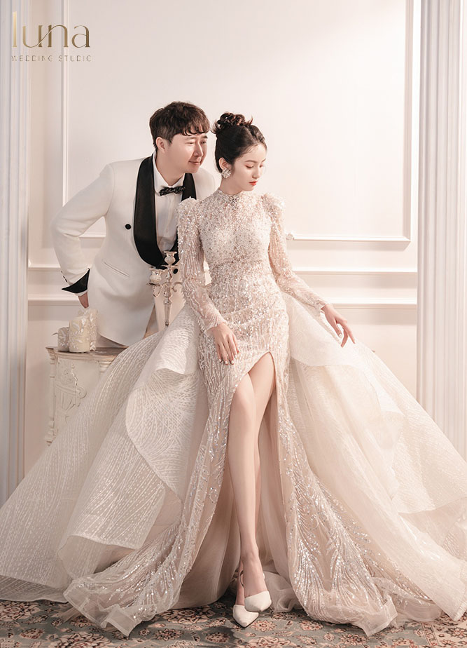 Concept chụp ảnh cưới sang trọng trong studio